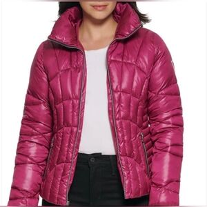 Guess Women’s Pink Midweight Puffer Jacket - Size XL